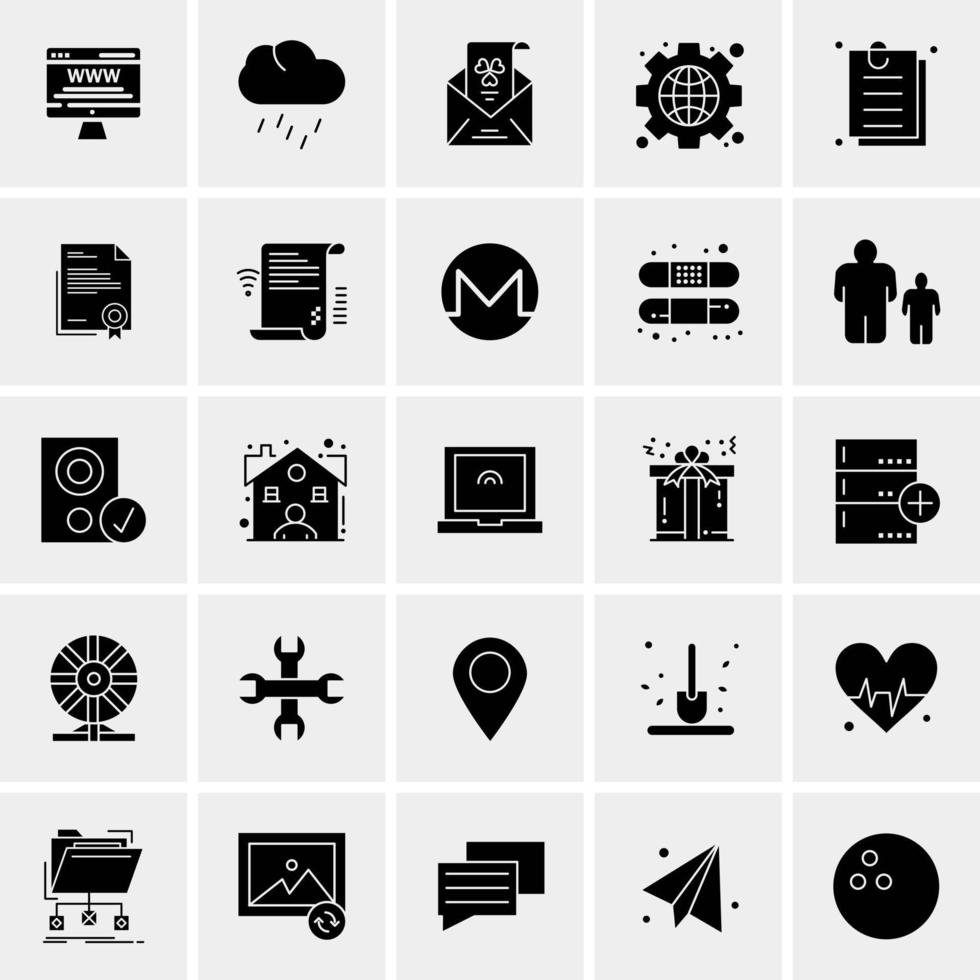 25 iconos de negocios universales vector ilustración de icono creativo para usar en proyectos relacionados con la web y dispositivos móviles