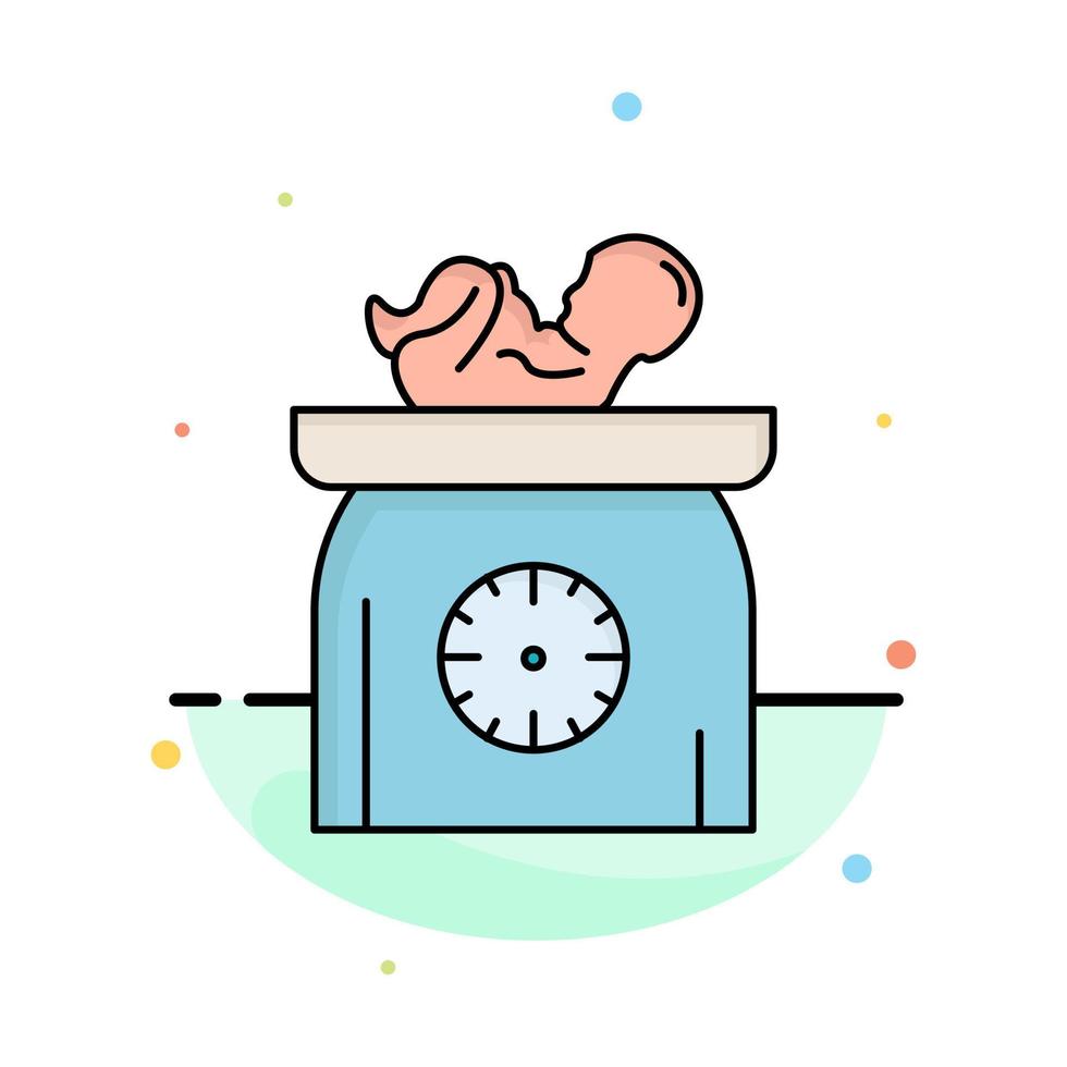 weight baby New born scales kid Flat Color Icon Vector