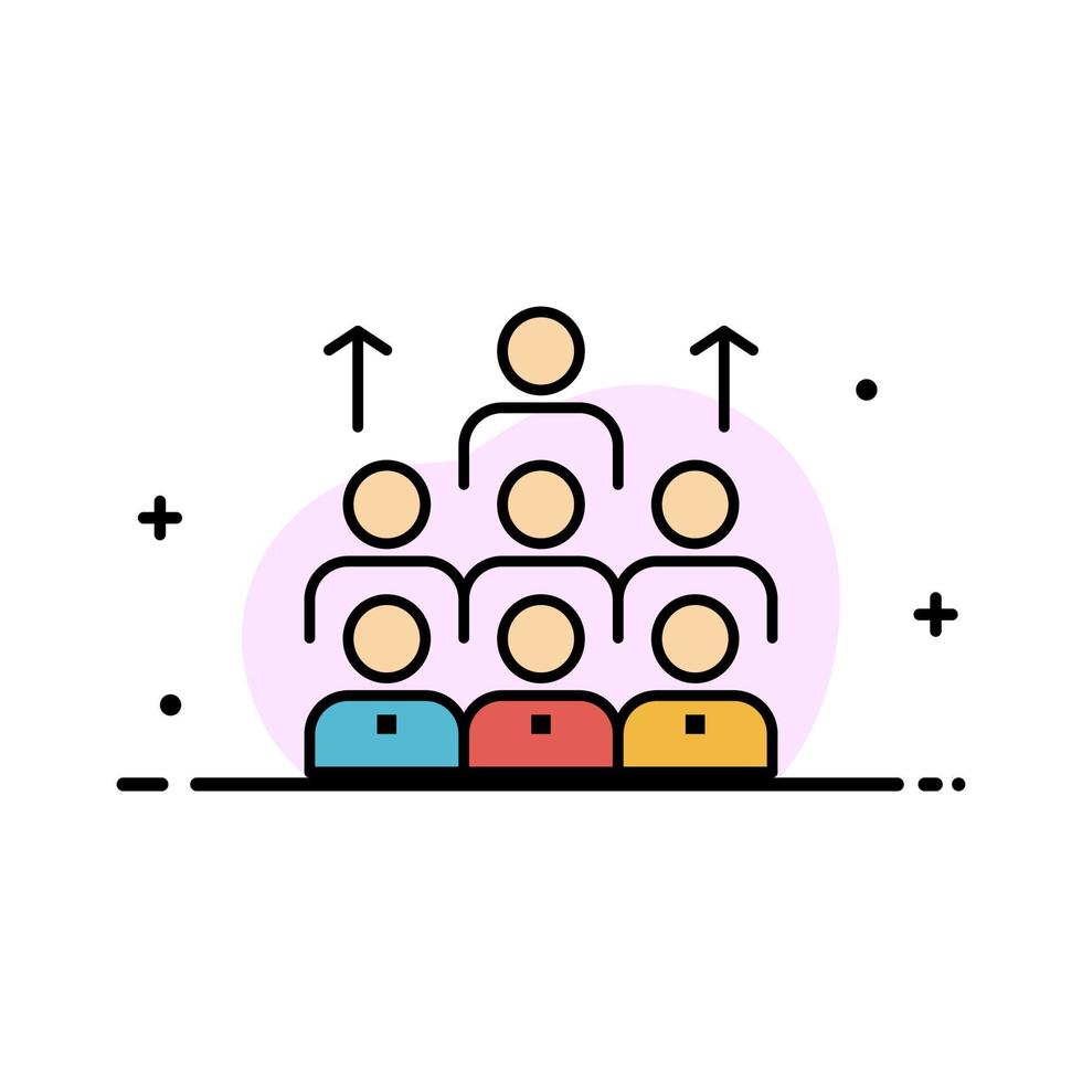 Workforce Business Human Leadership Management Organization Resources Teamwork  Business Flat Line Filled Icon Vector Banner Template