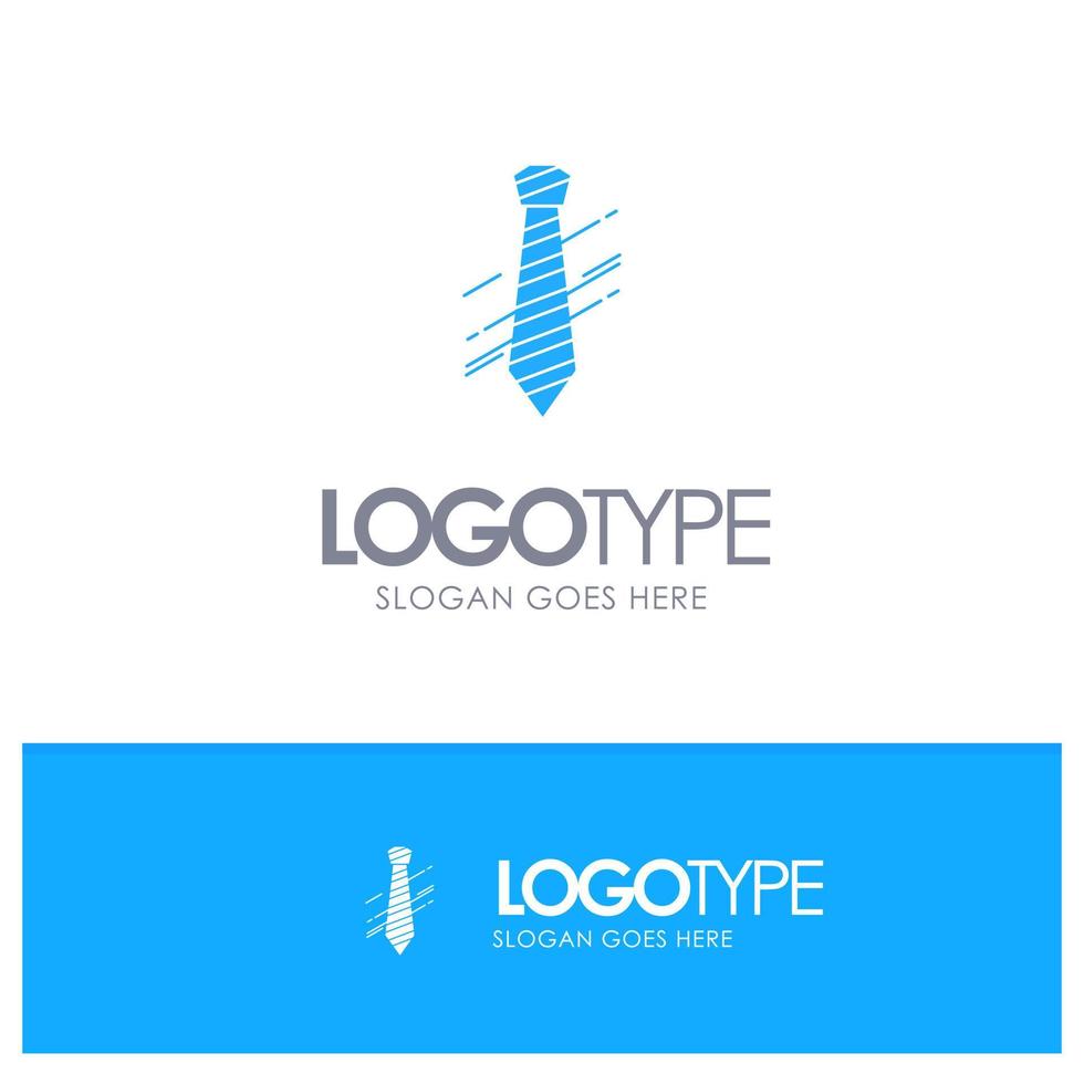 Tie Business Dress Fashion Interview Blue Solid Logo with place for tagline vector