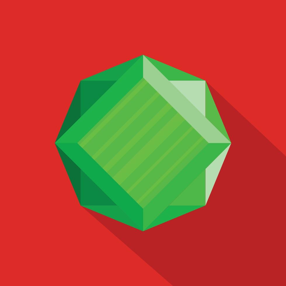 Shining diamond icon, flat style. vector