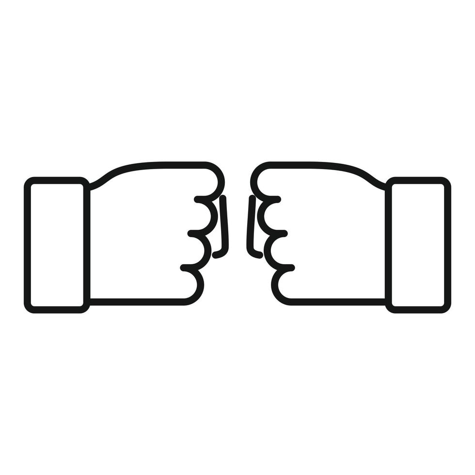 Stop racism hands fist icon, outline style vector