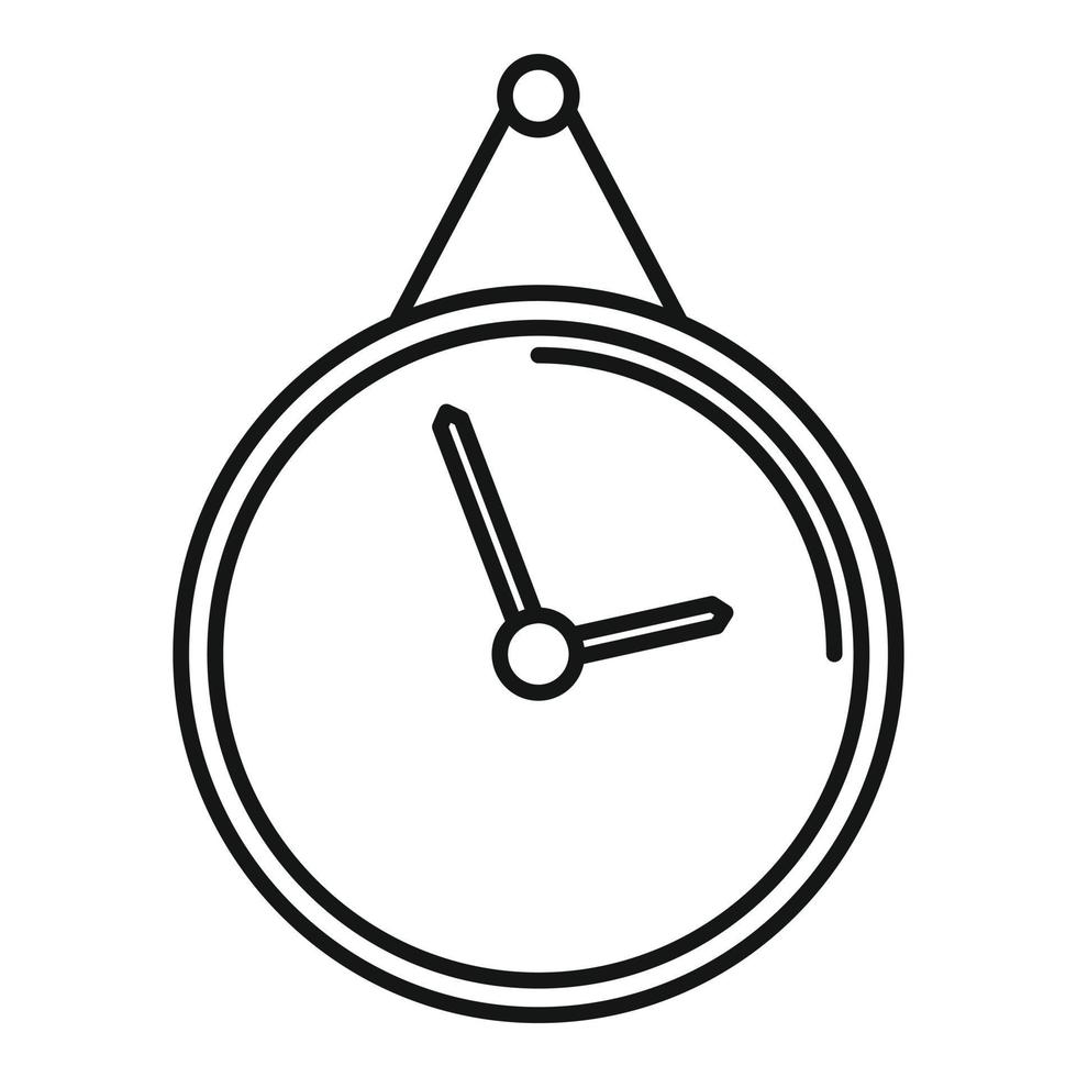 icono de reloj de pared de gerente de oficina, estilo de contorno vector