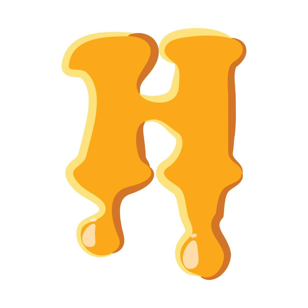 letra h del icono de miel vector