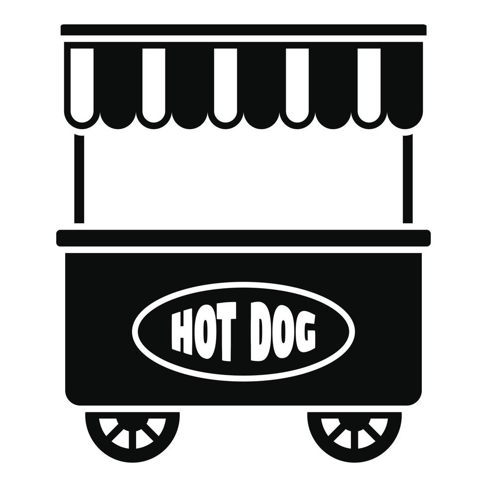 Street cart hot dog icon, simple style vector