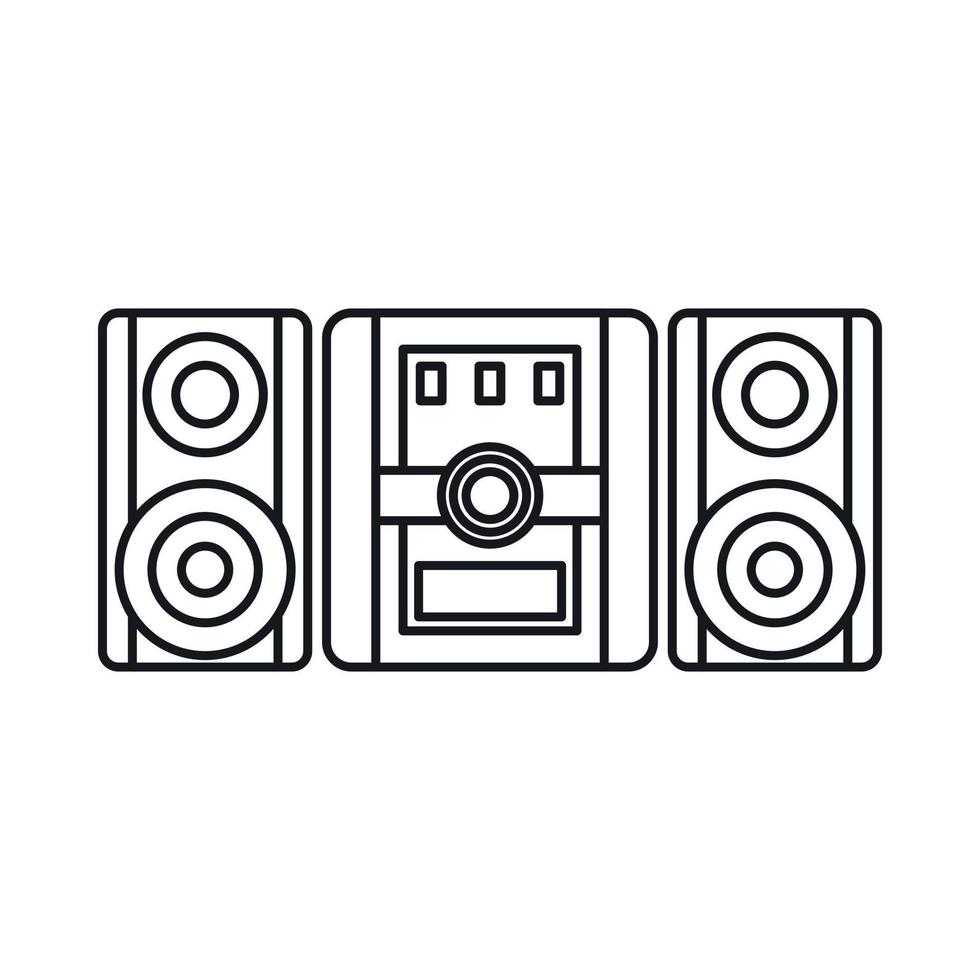 Audio system, music center icon, outline style vector