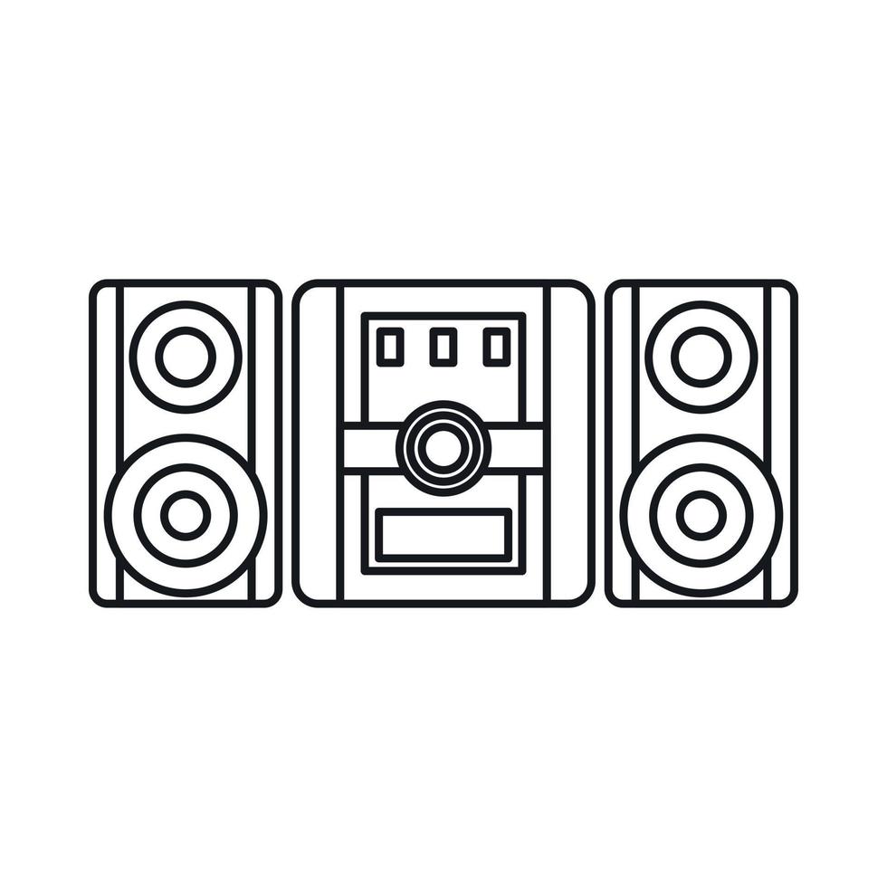 Audio system, music center icon, outline style vector