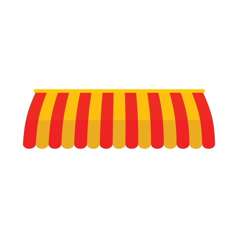 Red yellow street tent icon, flat style vector
