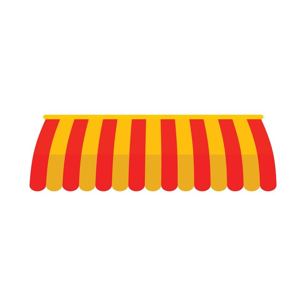 icono de tienda de calle amarillo rojo, estilo plano vector