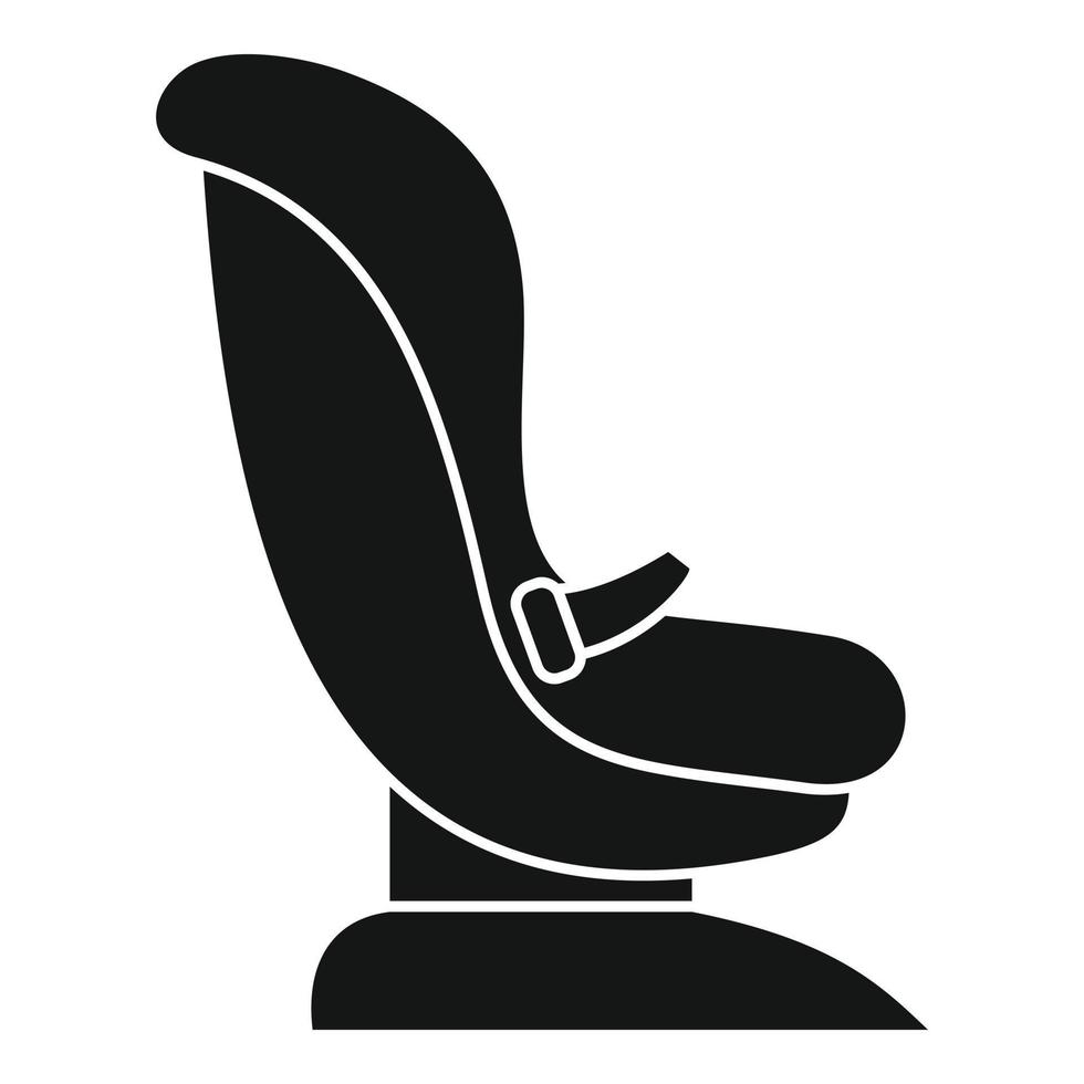 icono de asiento de coche de bebé de cinturón, estilo simple vector