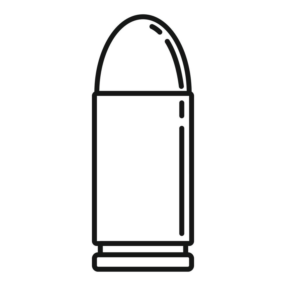 Pistol bullet icon, outline style vector