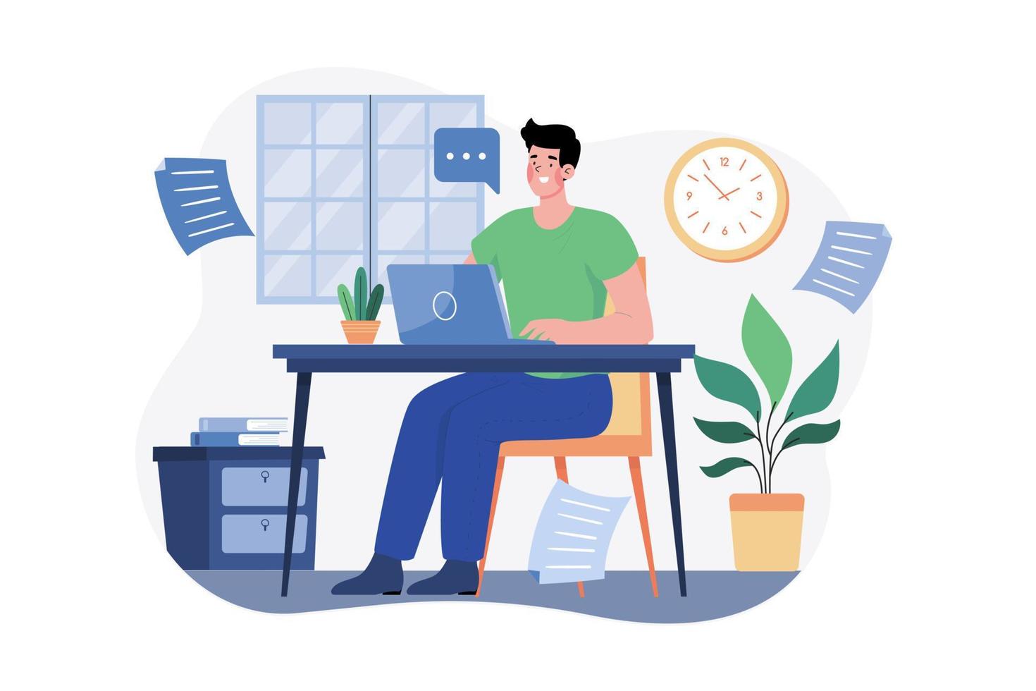 freelancer haciendo trabajo desde casa vector