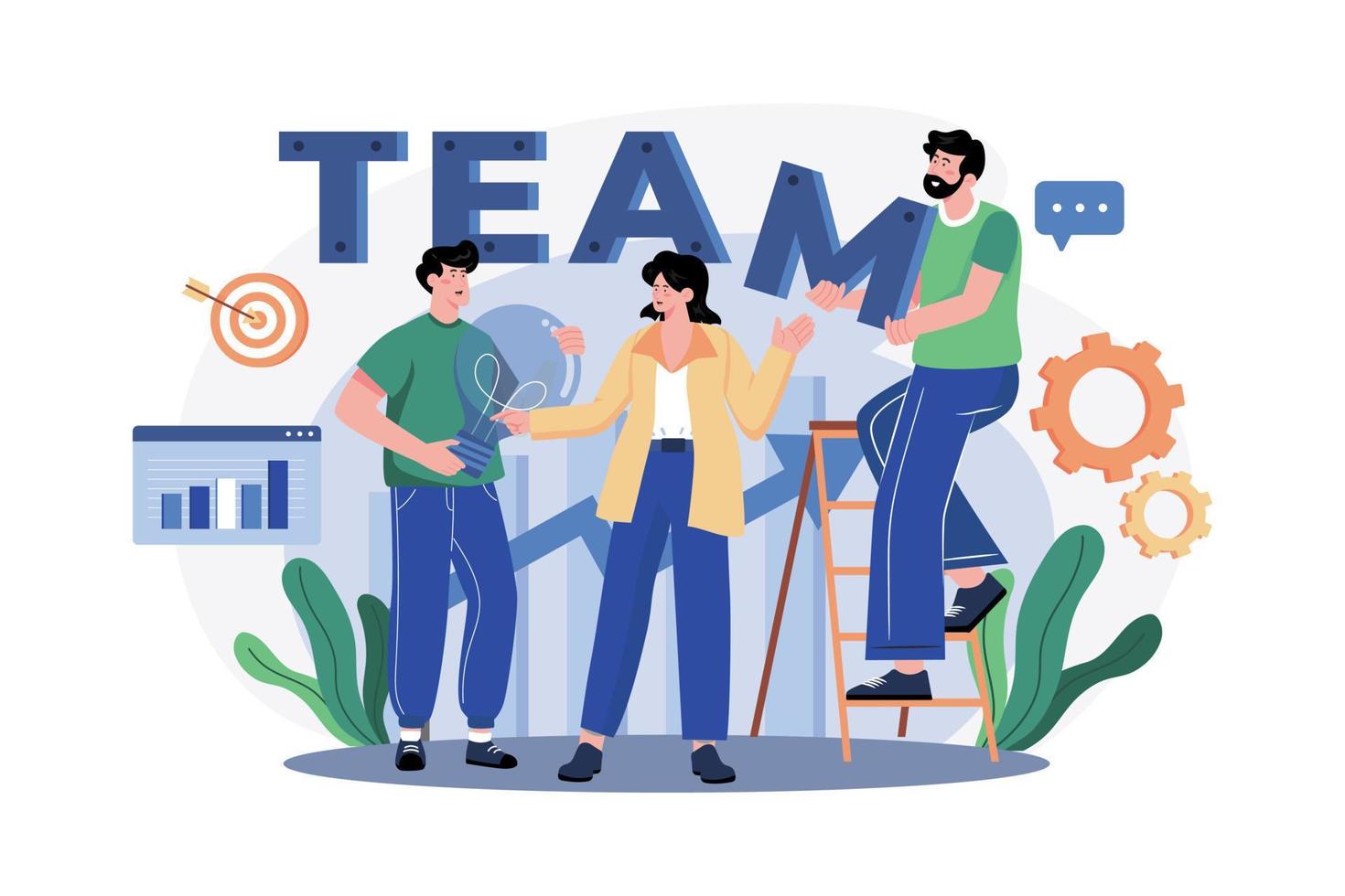 Business People Working Together As A Team vector