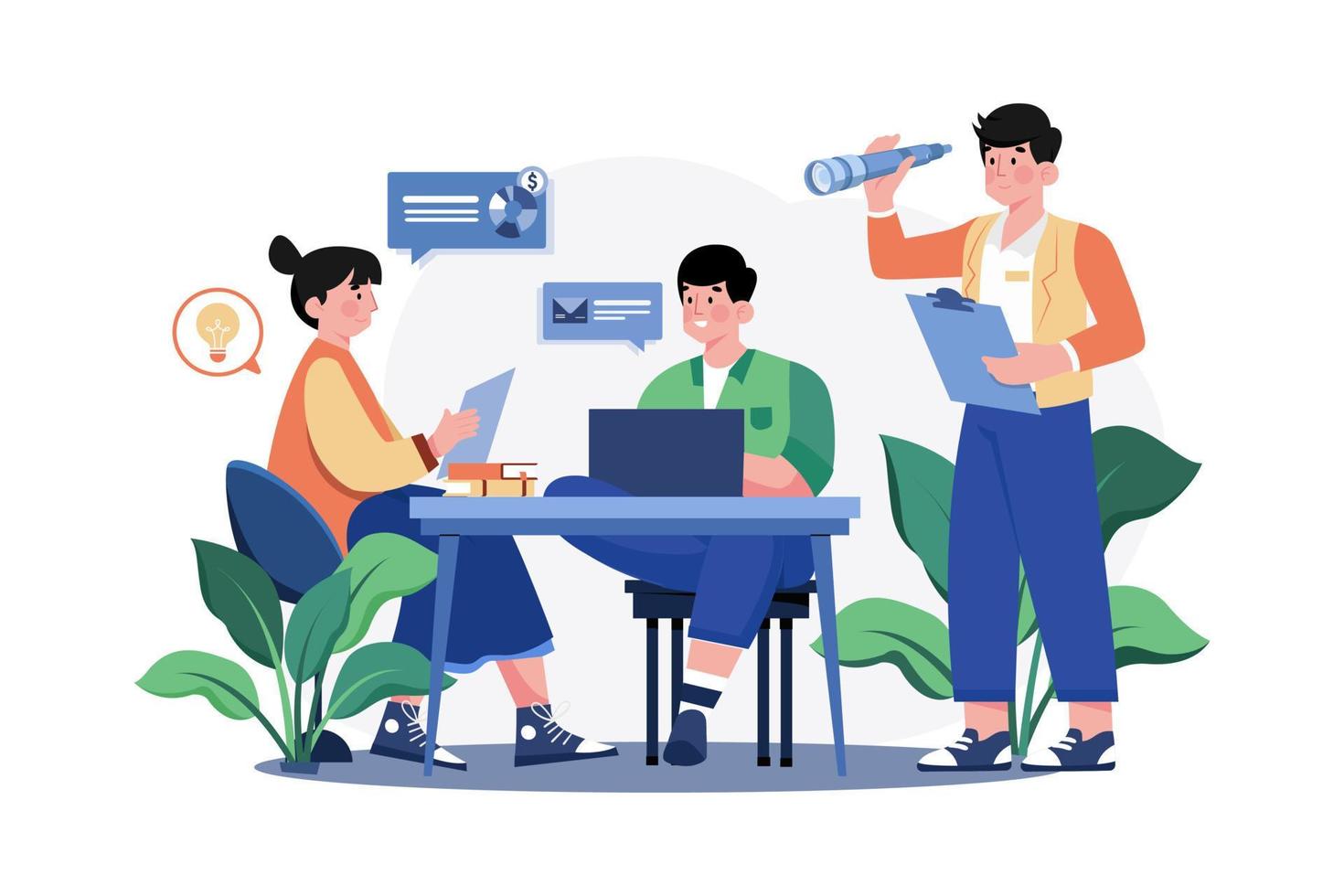 Supervisor Illustration concept. A flat illustration isolated on white background vector