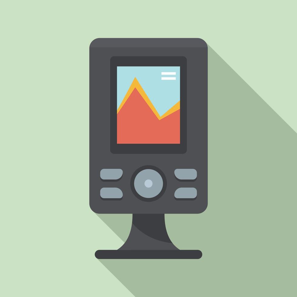 Fishfinder echo sounder icon, flat style vector