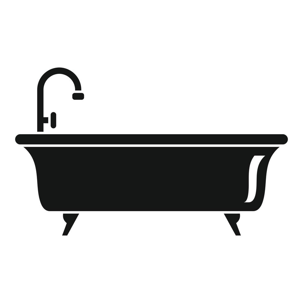 Bathtub icon, simple style vector