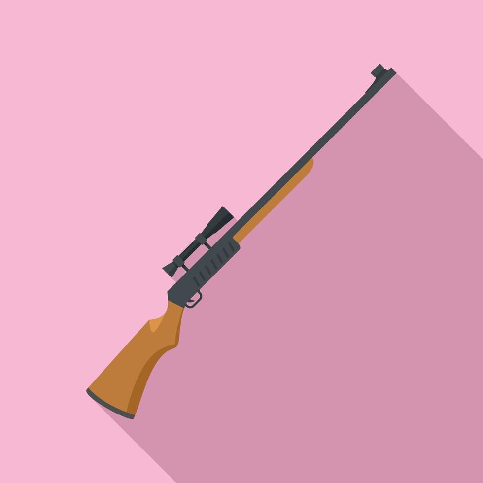 Hunter rifle icon, flat style vector