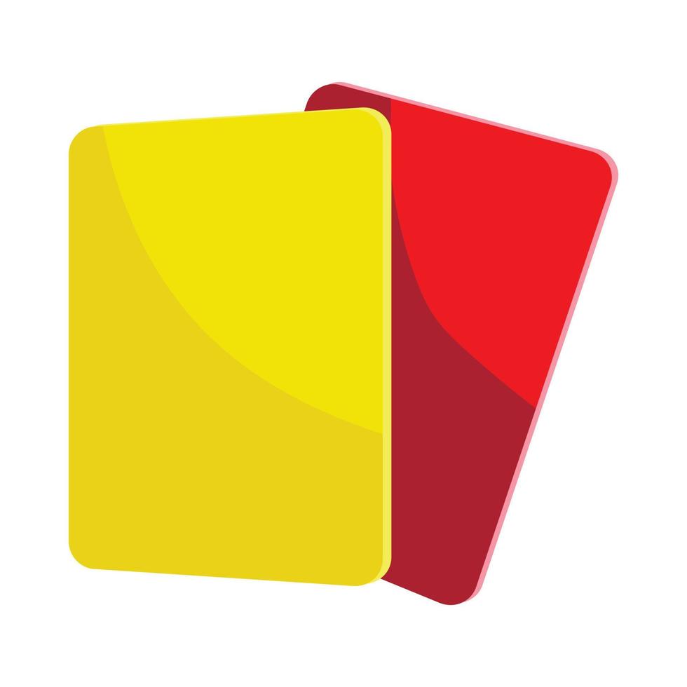 icono de tarjetas de árbitro rojo y amarillo, estilo de dibujos animados vector