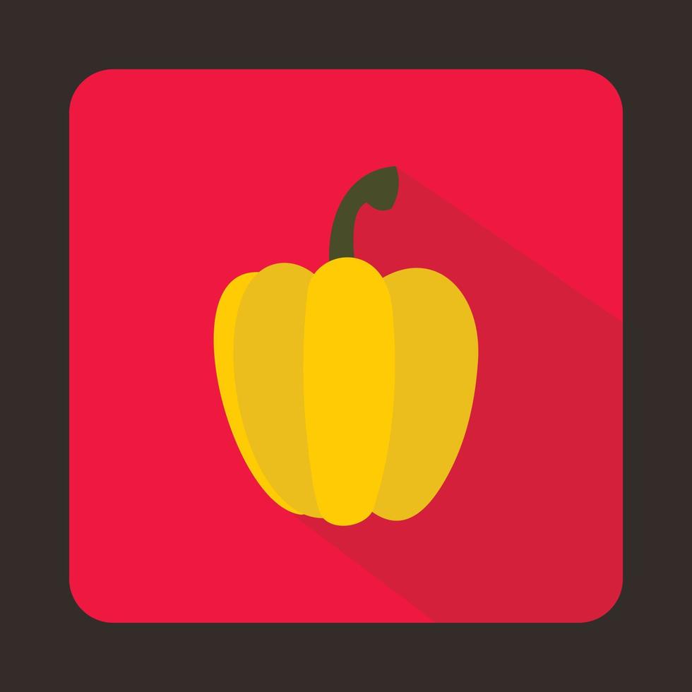 icono de pimiento amarillo en estilo plano vector