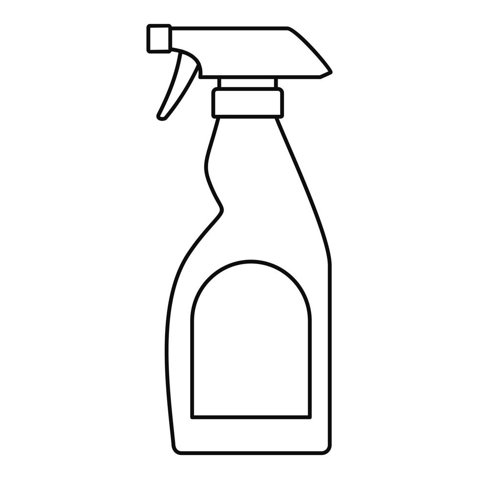 Cleaning bottle spray icon, outline style vector