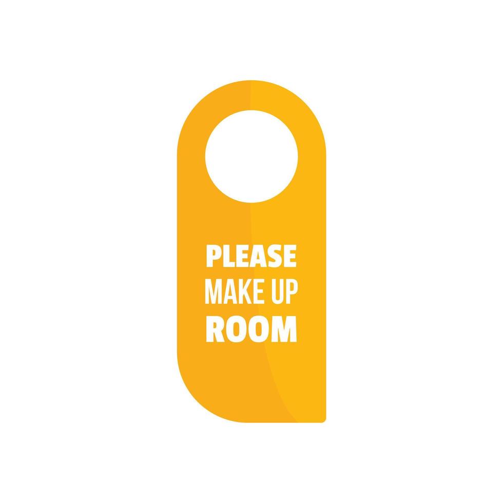 Please make up room hanger tag icon, flat style vector