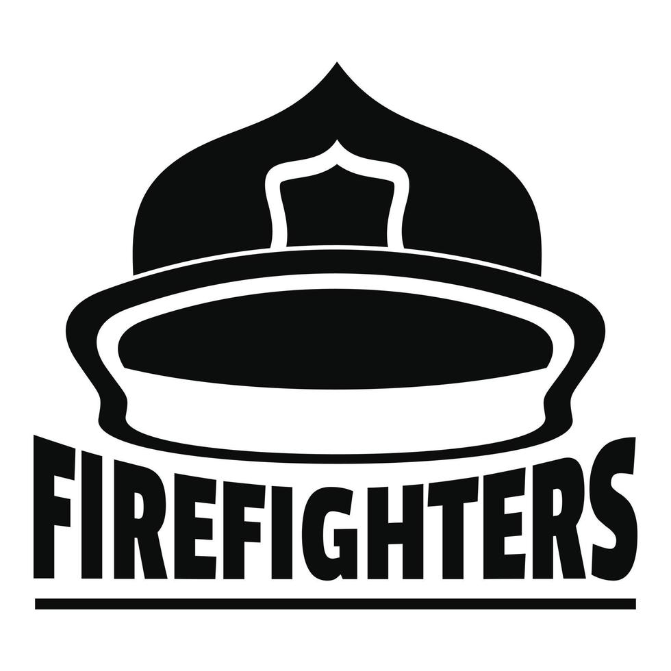 Firefighters helmet logo, simple style vector