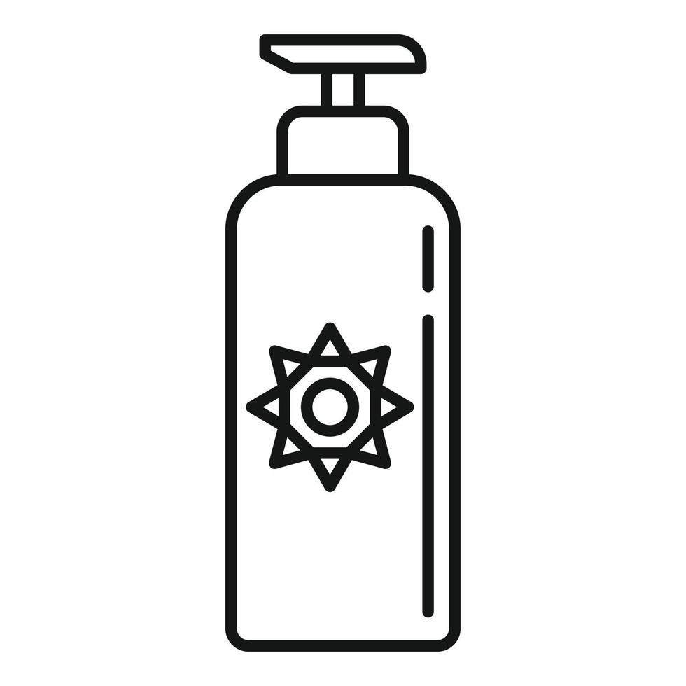 Uv protection lotion icon, outline style vector