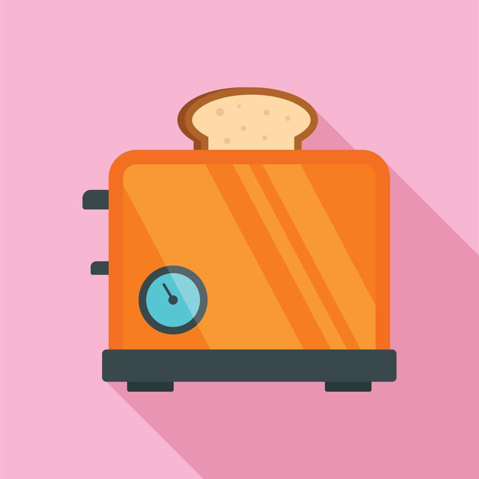 Timer toaster icon, flat style vector