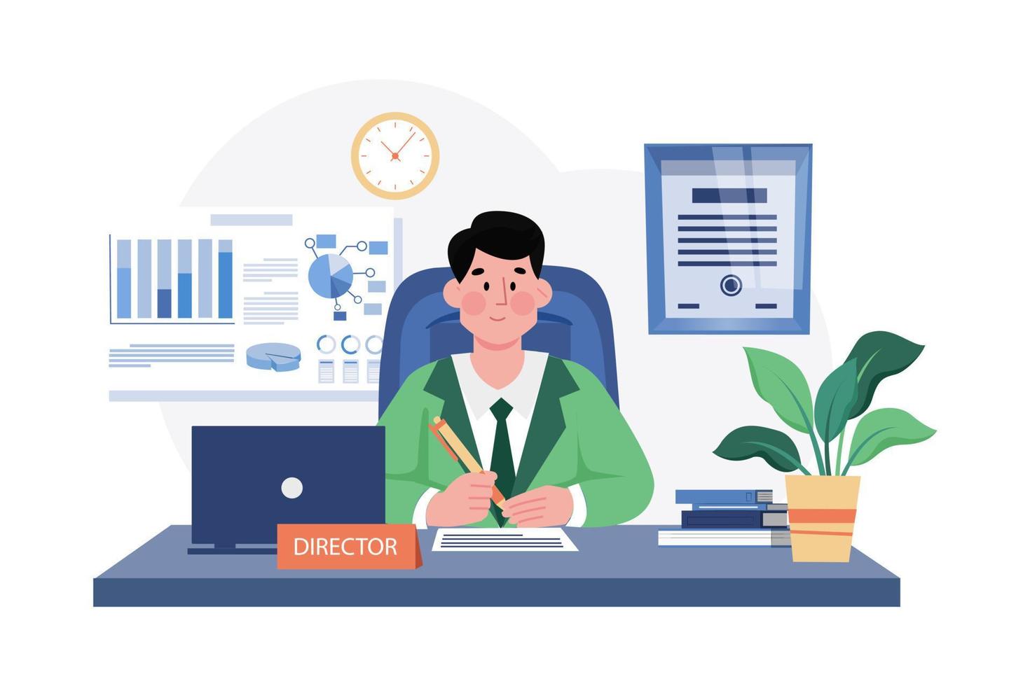 Director Illustration concept. A flat illustration isolated on white background vector