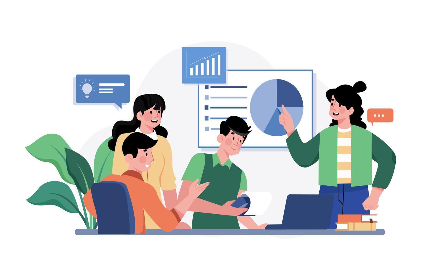 Team Leader Illustration concept. A flat illustration isolated on white background vector