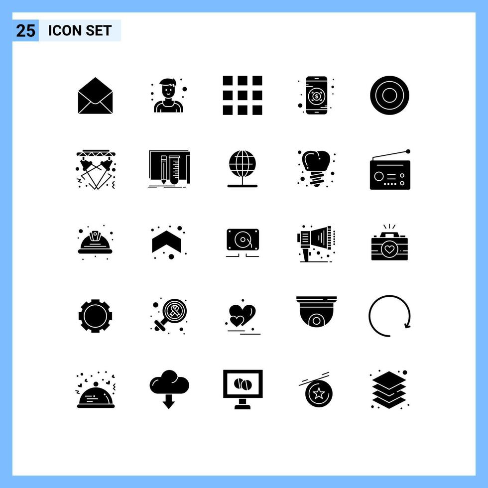 25 Solid Glyph concept for Websites Mobile and Apps lights user web design line basic Editable Vector Design Elements