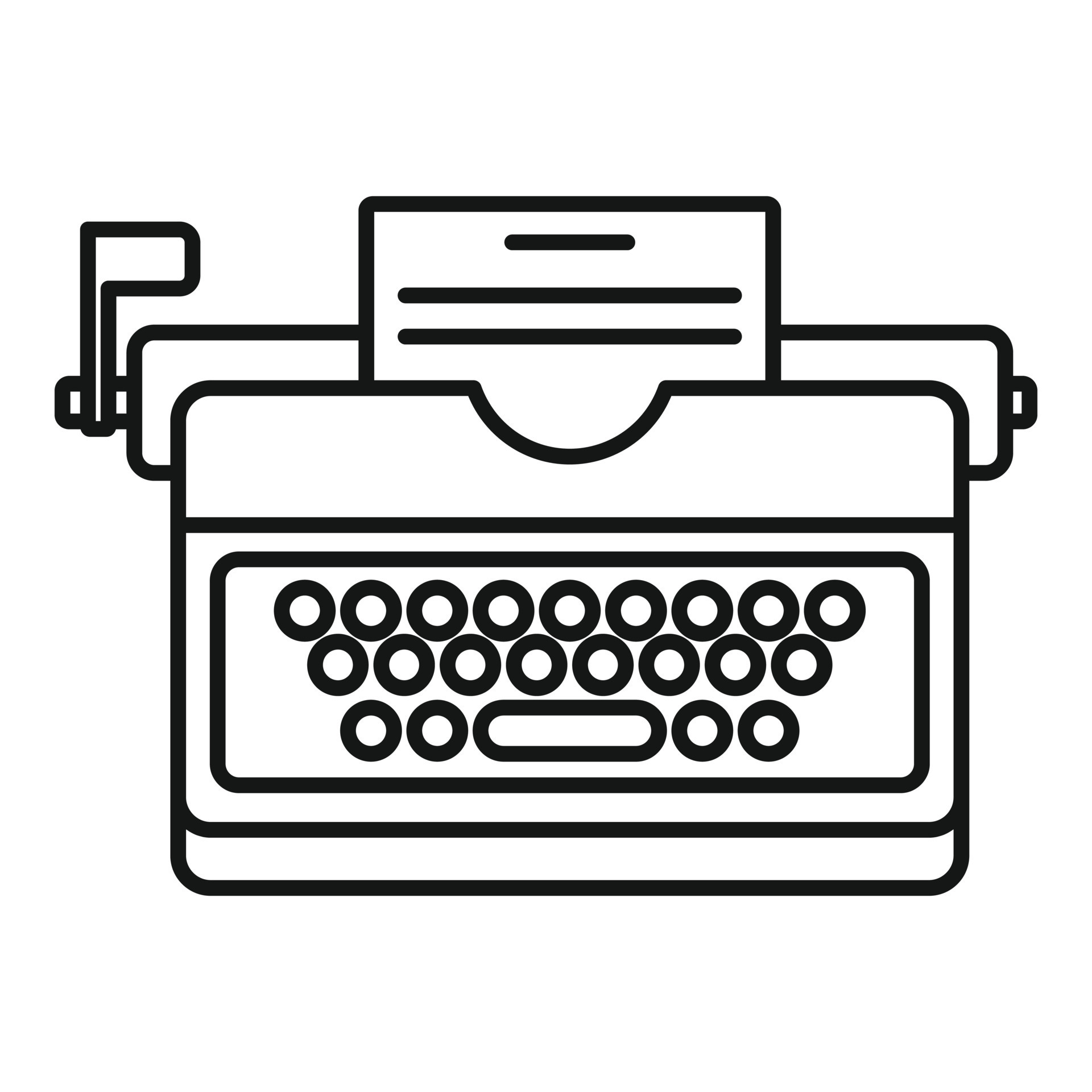 Typewriter icon, outline style 14619191 Vector Art at Vecteezy