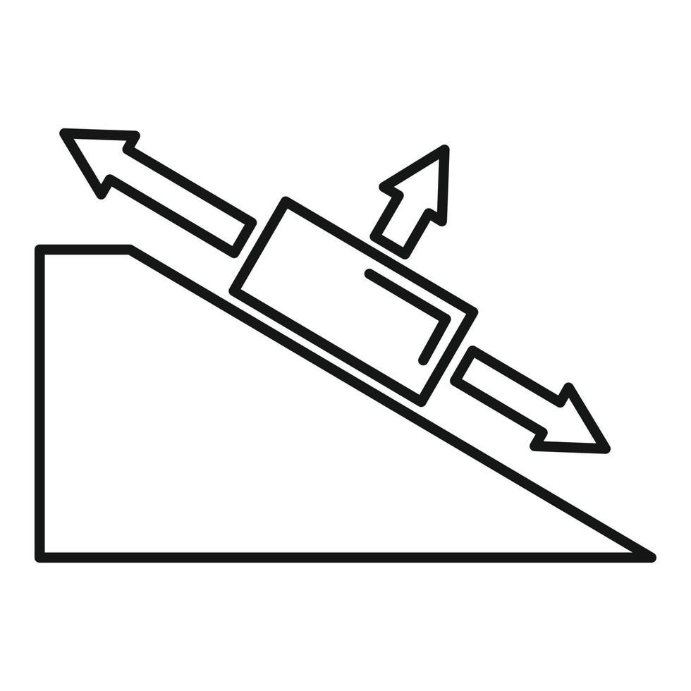 Angle object physics icon, outline style vector