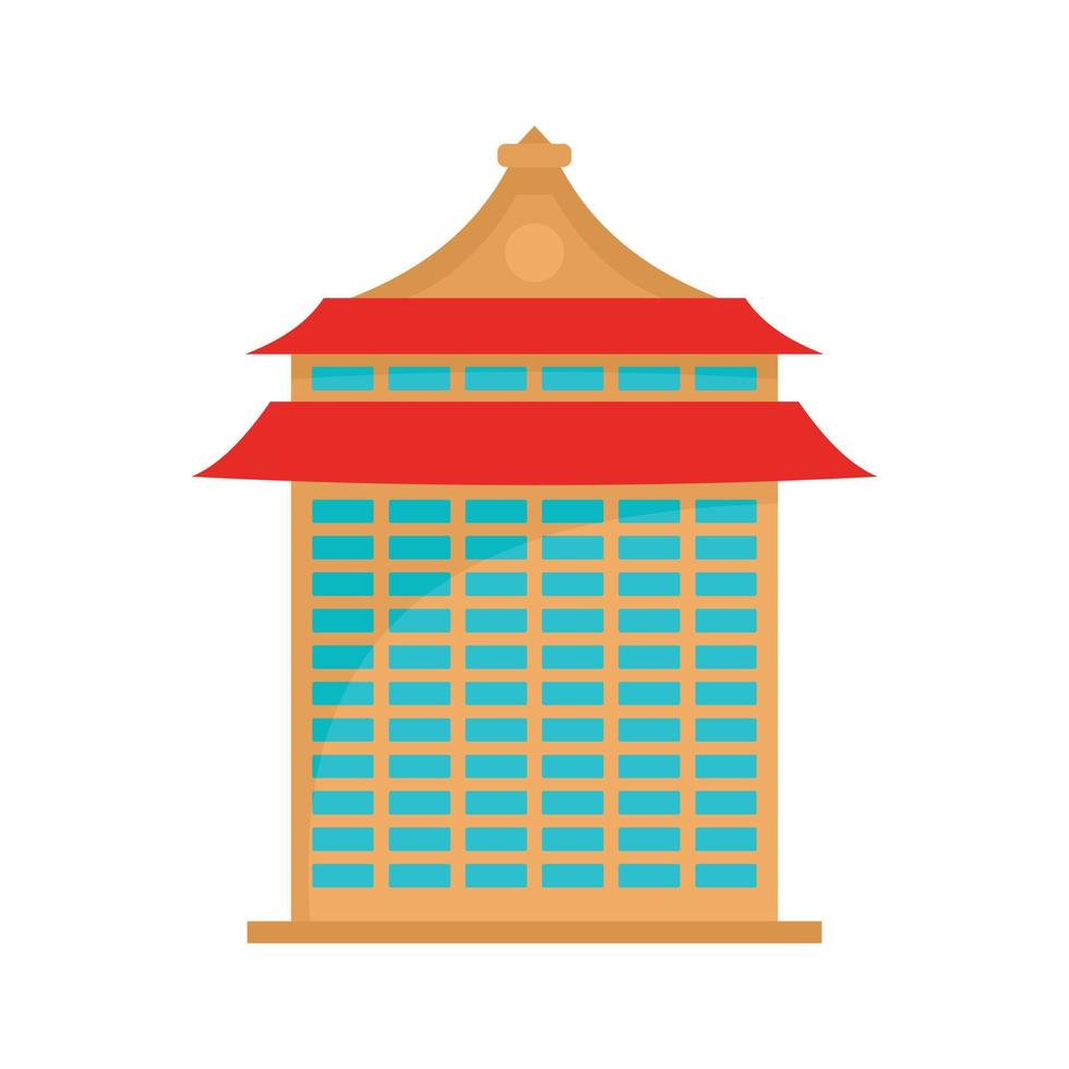 Taipei building icon, flat style vector