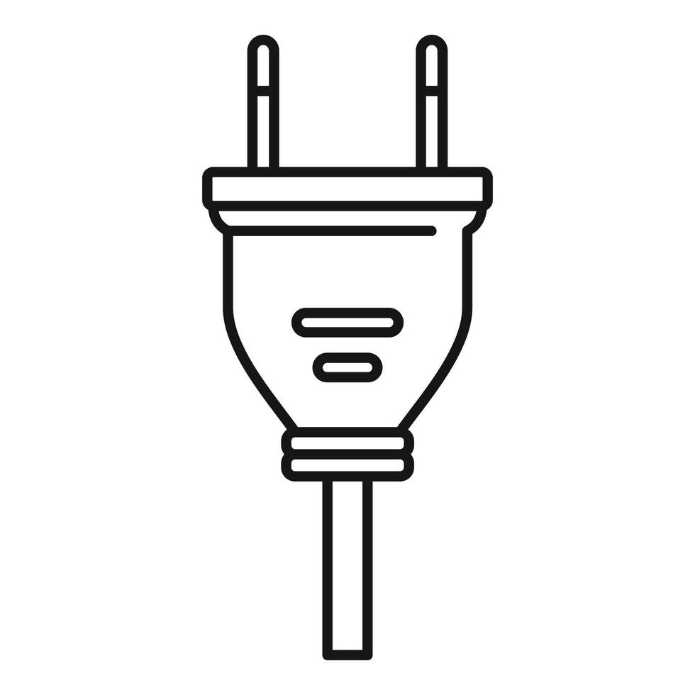 Retro wire plug icon, outline style vector