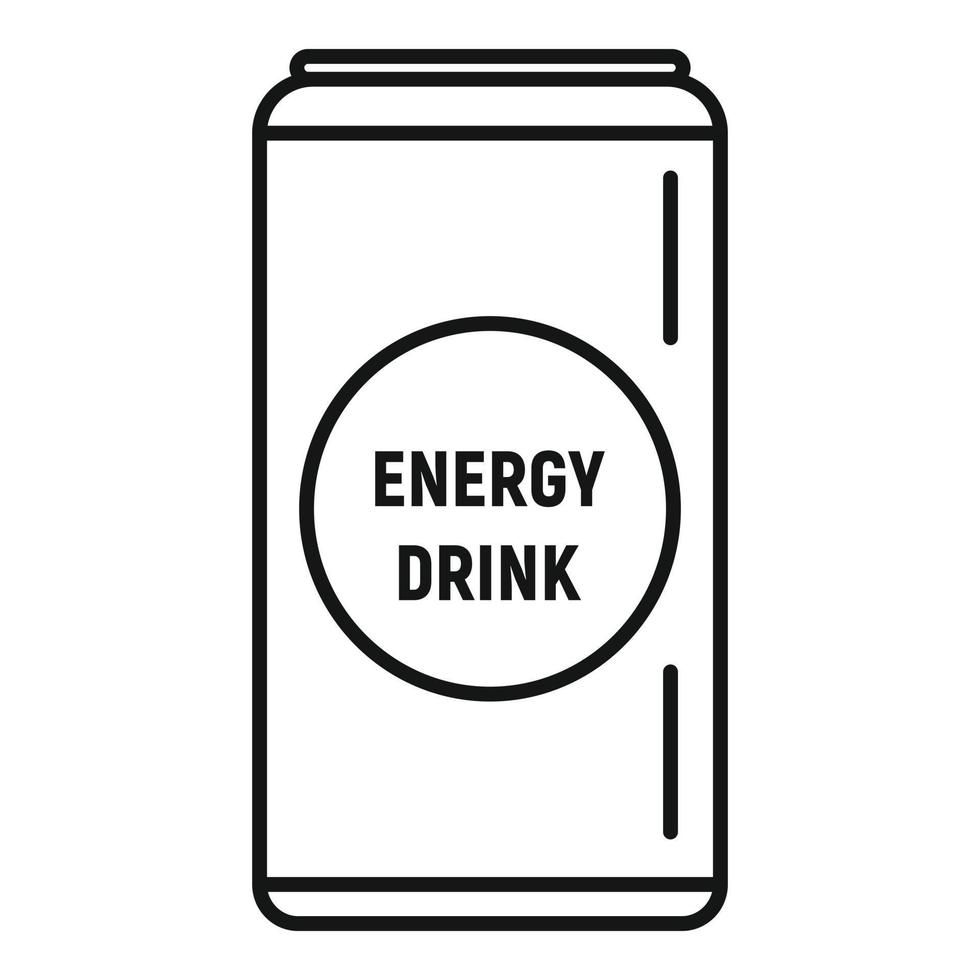 icono de lata de bebida energética, estilo de esquema vector