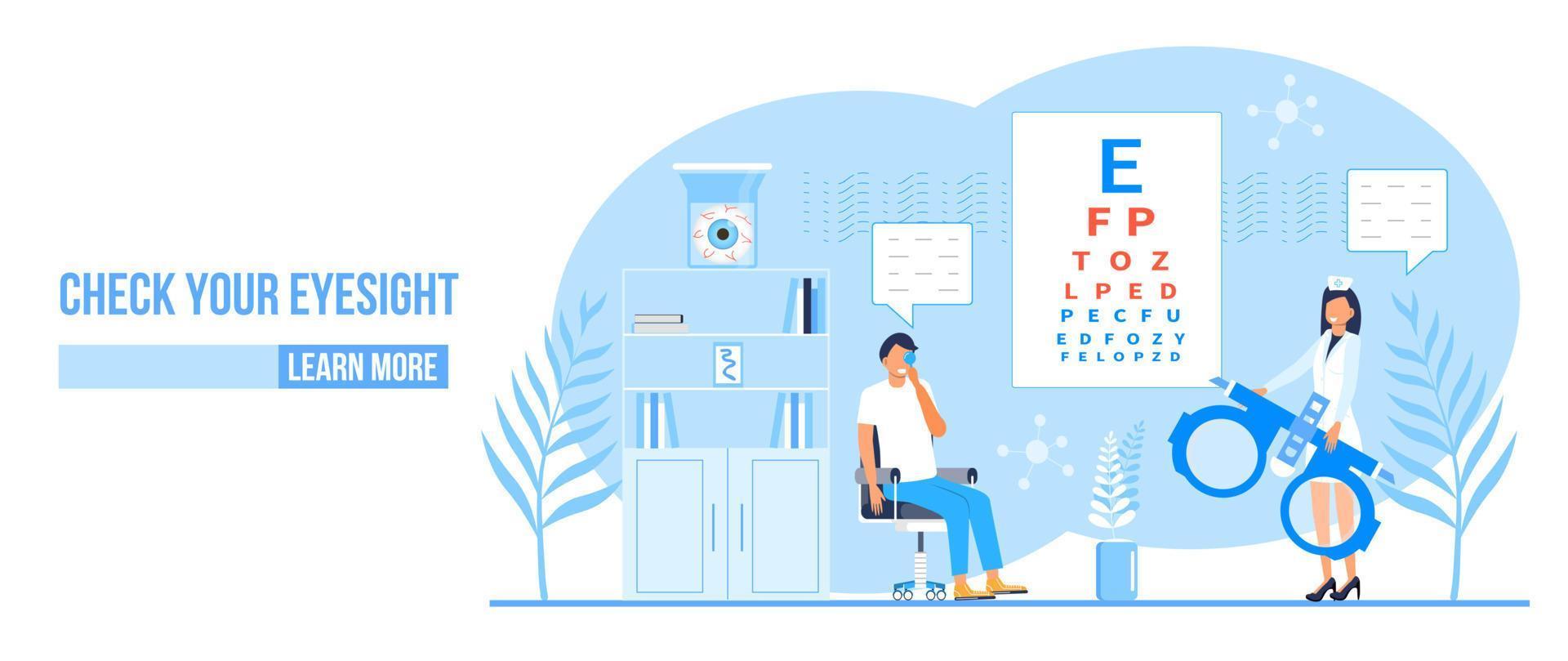 concepto de oculista para banner de atención médica. vector de concepto de tratamiento de glaucoma.