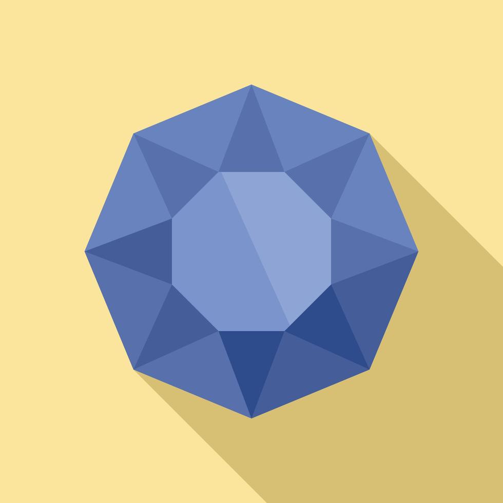 Diamond icon, flat style vector