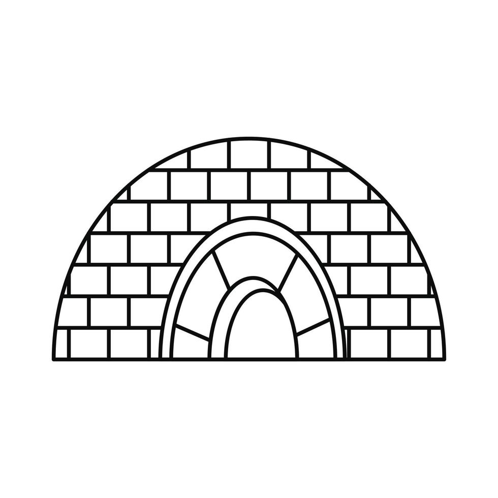 Icehouse icon, outline style vector
