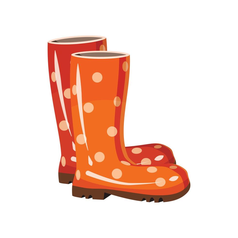 Stylish rubber boots icon, cartoon style vector