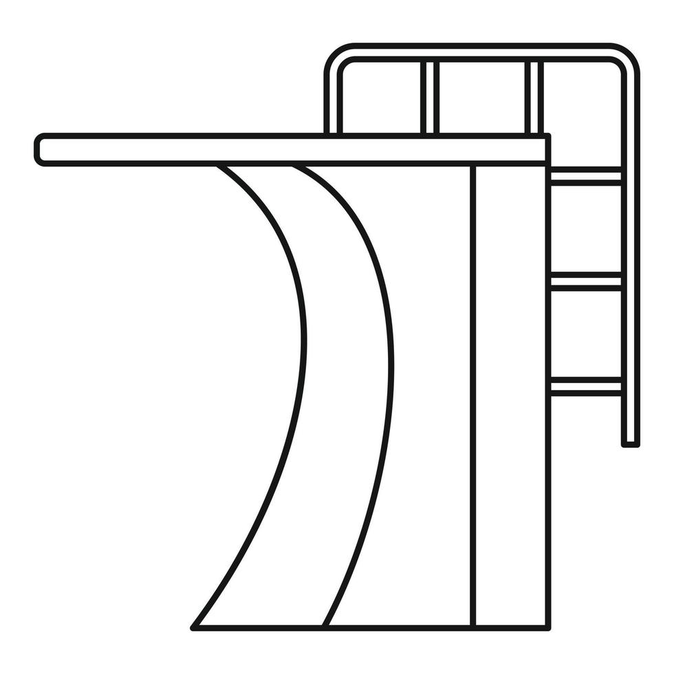 icono de piscina de trampolín, estilo de esquema vector