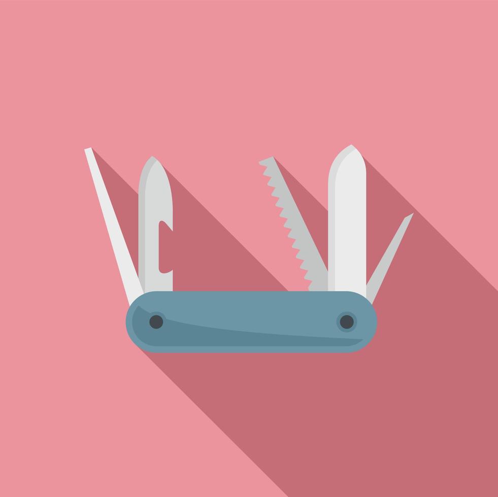 Survival knife icon, flat style vector