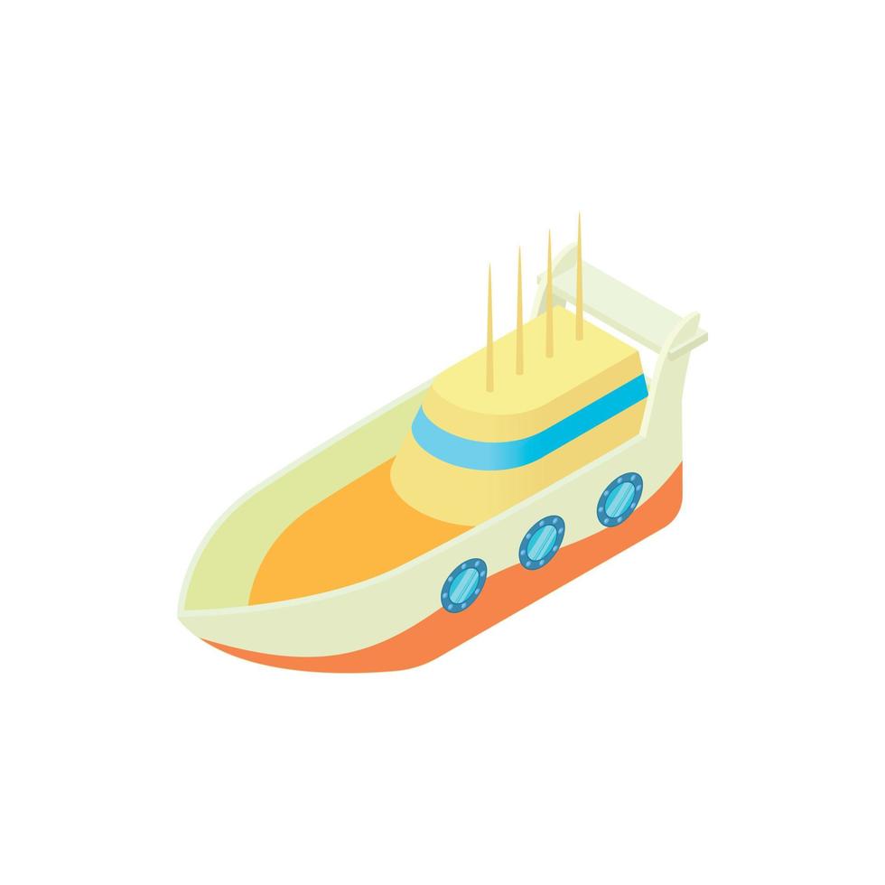 icono de barco marino, estilo de dibujos animados vector