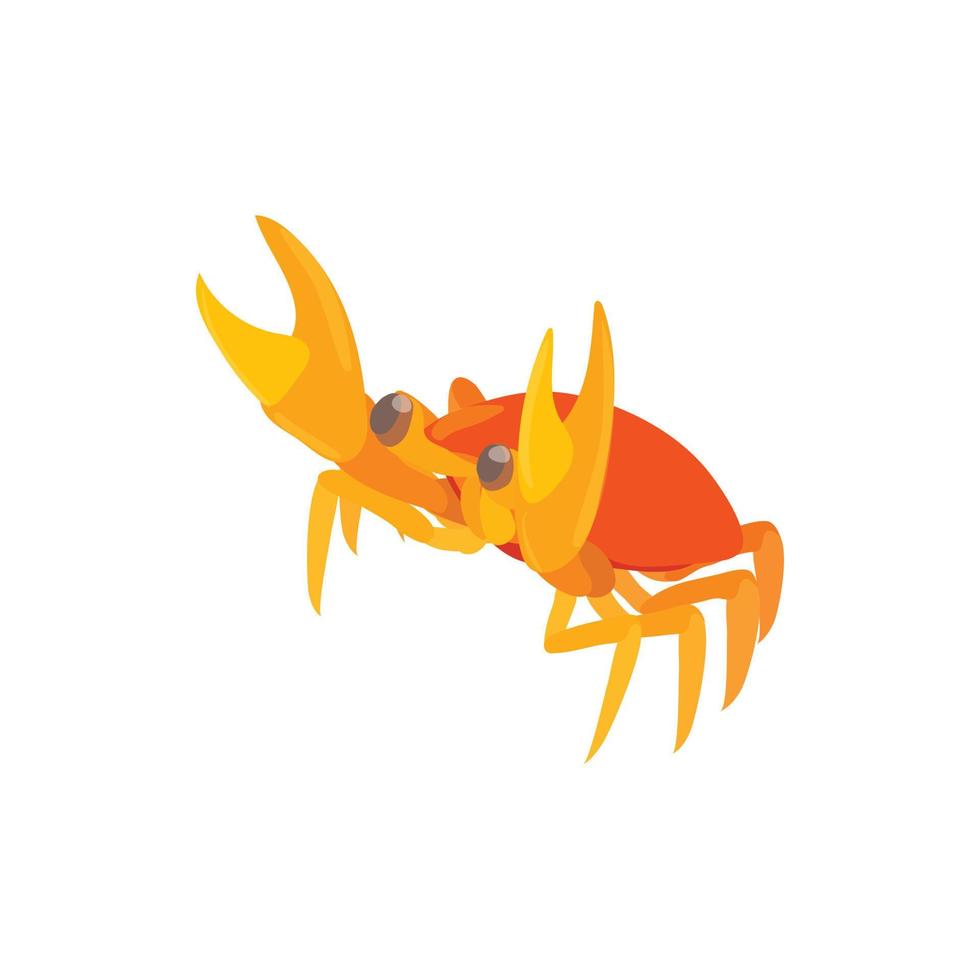 icono de cangrejo, estilo de dibujos animados vector