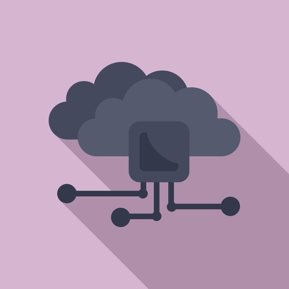 Ai data cloud icon, flat style vector