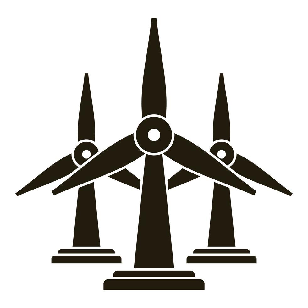 Wind turbine plant icon, simple style vector