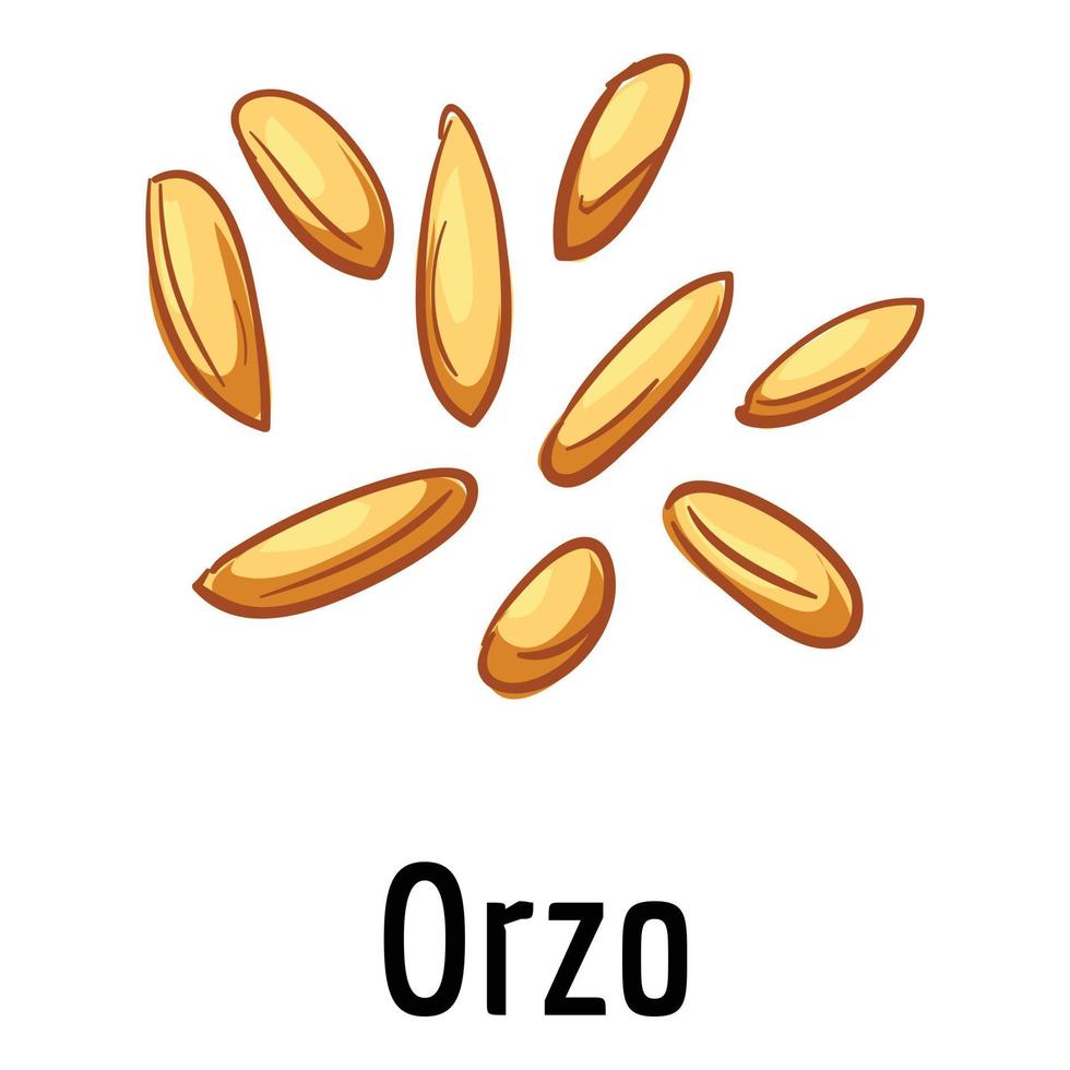 Orzo icon, cartoon style vector