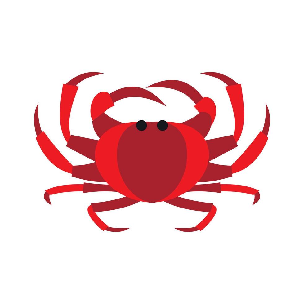 Crab icon, flat style vector
