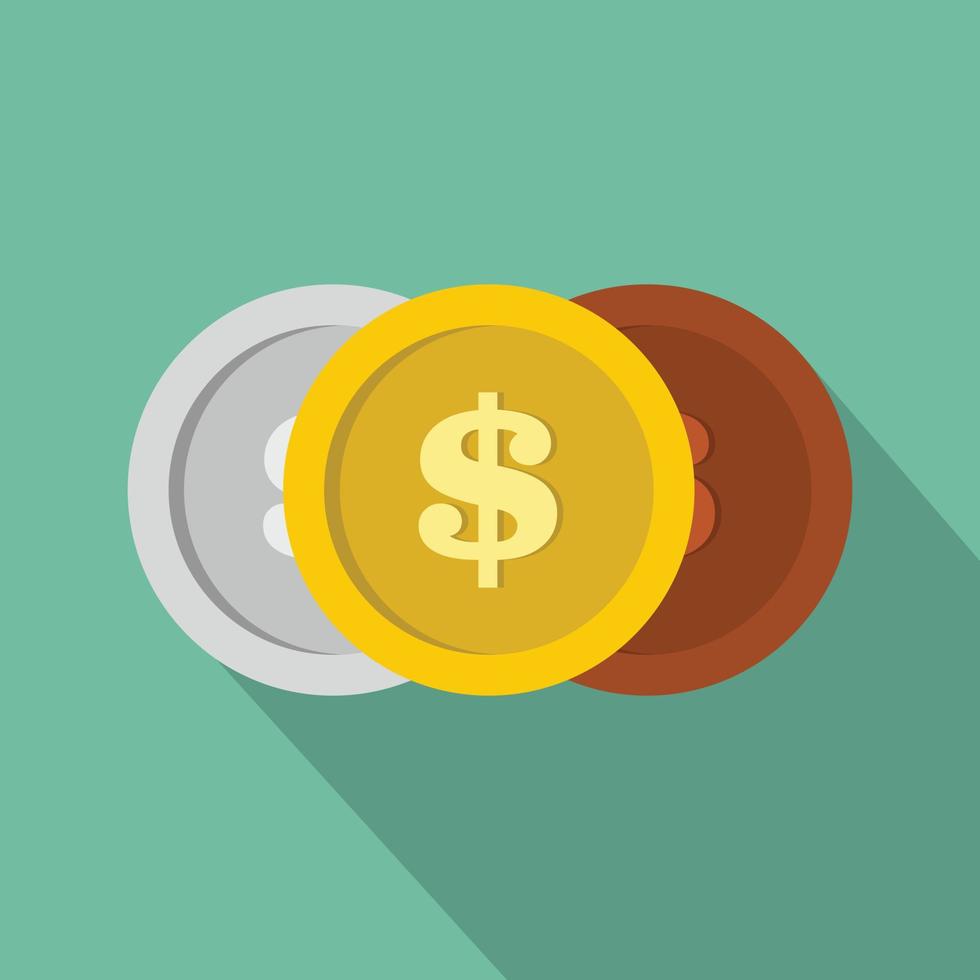 Making coin icon, flat style vector