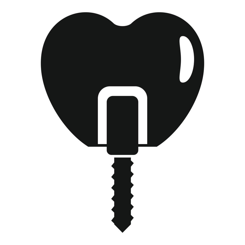 Small tooth implant icon, simple style vector